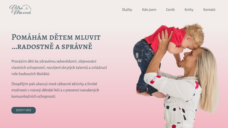 Screenshot of website Petra Laura Maxová